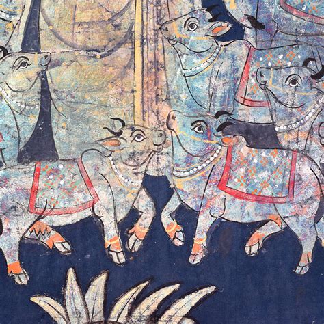 Hand Painted Lord Krishna Golconda Art Cloth Pichwai Painting for ...