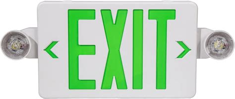 Buy TANLUX Green Exit Sign with Emergency Lights, LED Emergency Exit ...