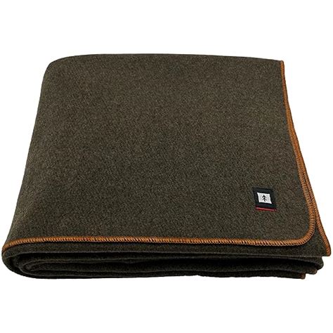 EKTOS 100% Wool Blanket, Olive Green, Warm & Heavy 5.0 lbs, Large ...