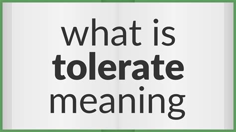 Tolerate | meaning of Tolerate