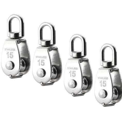 Magideal 4 Piece M15 Heavy Duty Single Wheel Swivel Rigging Lifting ...