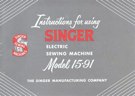 Image result for Singer Sewing Machine Model 15 Manual