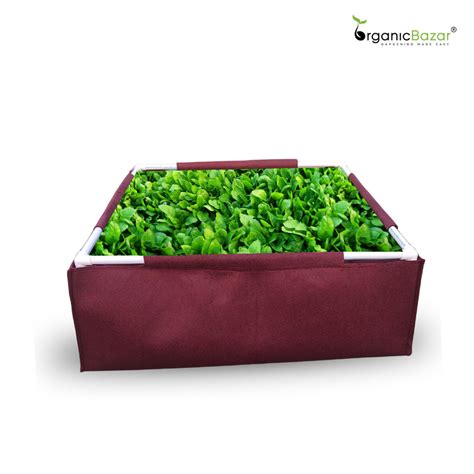 OrganicBazar Geo Fabric 36x36x12 Rectangular Grow Bag With Supporting