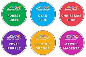 Aroma Krafts Fluorescent Colours (A) for Candle Making - Set of 6 (10 g ...