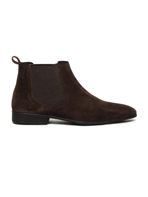 Men's Brown Suede Leather Mid-Top Chelsea Boots – Teakwood Leathers