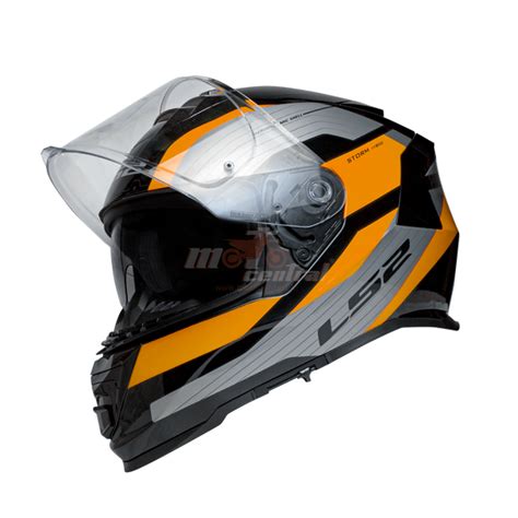 LS2 FF800 Storm II Rocker Silver Hi Viz Orange Gloss Helmet (D Ring ...