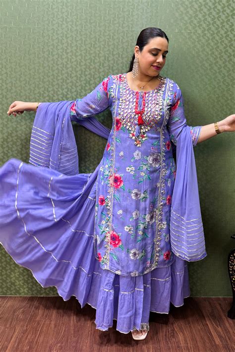 Lavender Pure Muslin One-Piece Gown #1769 – KALIKSHO