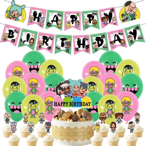 Buy BESTZY Toca's Life World Birthday Party Decorations Balloons Toca ...