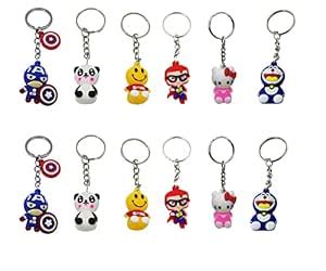 Asera Cartoon Character Key Rings Keychains for Kids Birthday Return ...