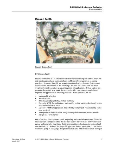Image result for Drill Bit Grading Chart