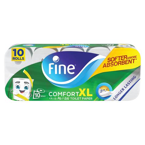 مناديل حمام فاين كومفورت XL، طبقتان (توفير فائق)، 10 × 250 منديل Fine Comfort XL Toilet Rolls 2ply (Super Saver), 10x250 tissues