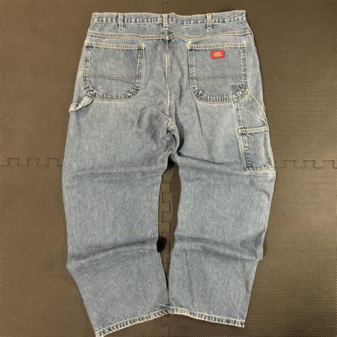 baggy denim dickies carpenter pants tagged size... - Depop