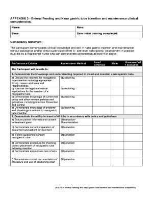 Fillable Online Enteral Feeding and Naso gastric tube insertion and ...