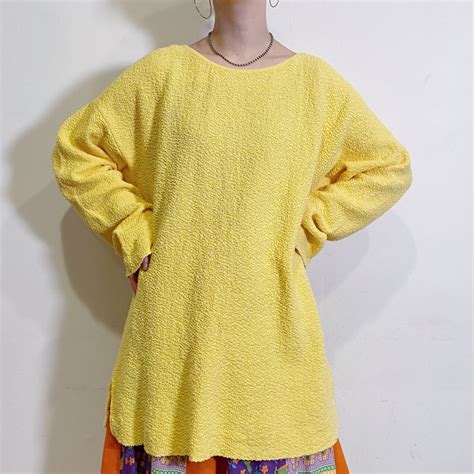 80s yellow long sleeves tee | LEMON