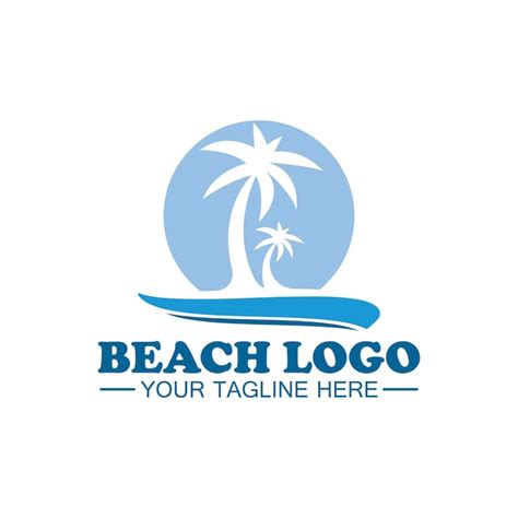 Strand-Logo-Design-Vektor-Vorlage | Premium Vektor