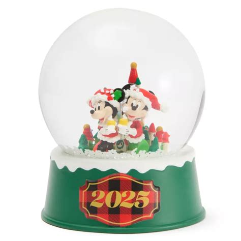 Santa Mickey and Minnie Mouse Fantasyland Castle Holiday Snow Globe
