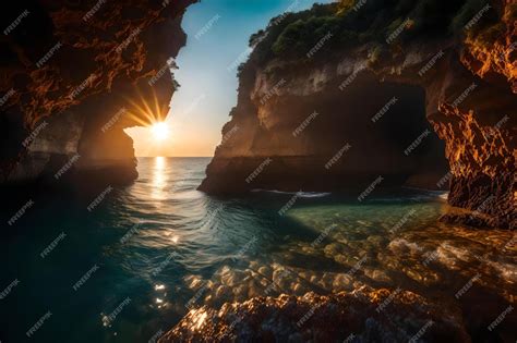 Premium AI Image | A natural arch in the sea