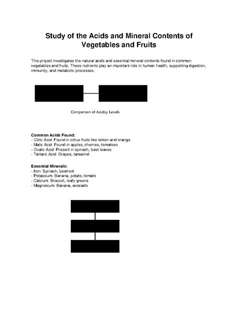 Acids & Minerals in Fruits & Veggies: A Study Project - Studocu