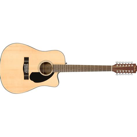 Fender CD-60SCE 12-String Electro Acoustic Dreadnaught Guitar - Natura ...