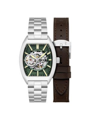 Buy Earnshaw Men Beauchamp Skeleton Automatic Green Dial Analog Watch ...
