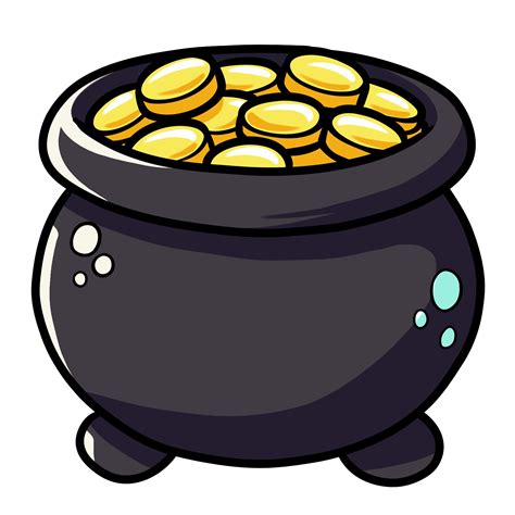 How to Draw a Cartoon Pot of Gold Filled with Coins Easily