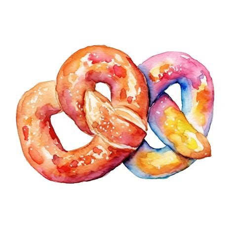 Watercolor Pretzel Clip Art, Watercolor, Pretzel, Hand PNG Transparent ...
