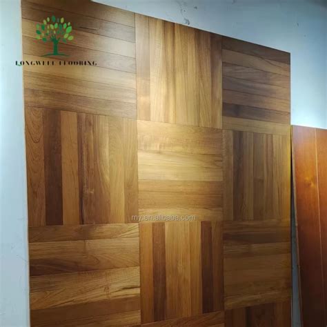 LongWell Burma Teak Herringbone Parquet Flooring Natural Teak Hardwood ...