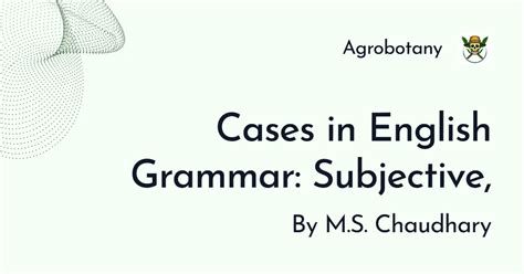 Cases in English Grammar: Subjective, Possessive & Objective ...