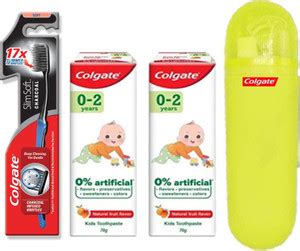 Colgate SlimSoft Charcoal Soft Bristles Toothbrush+Toothpaste for Kids ...