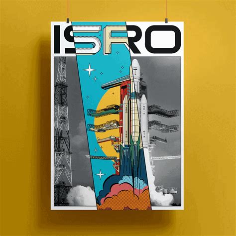 ISRO GSLV MKIII Photo Pop Art Poster - www.superherotoystore.com