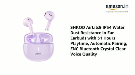 Watch SHKOD AirLits9 IP54 Water Dust Resistance in Ear Earbuds with 31 ...