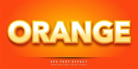 Orange editable text effect | Premium Vector