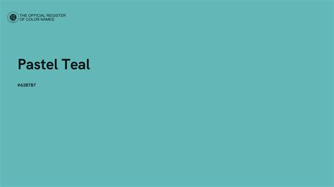 Pastel Teal color - #63B7B7 - The Official Register of Color Names