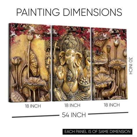 Enhance Your Living Room with Divine Grace Lord Ganesha Canvas Painting ...