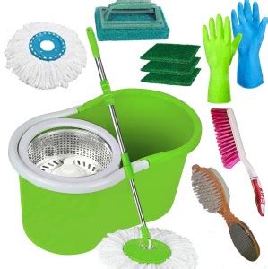 V-MOP Combo Classic Magic Spin Bucket Mop- 360 Degree Self Spin ...