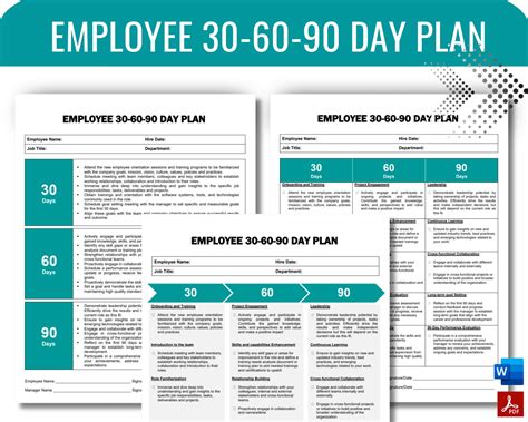 Employee 30 60 90 Day Plan Employee Onboarding Plan New Hire - Etsy Canada