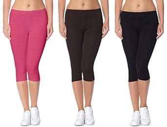 Buy OMIKKA Women's Active Running Fit Workout Bio-Wash Calf Length ...