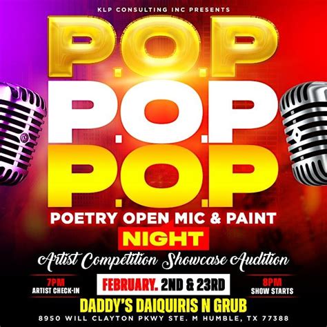 P.O.P NIGHT - FREE ARTIST COMPETITION SHOWCASE, Daddy's Daiquiris n ...