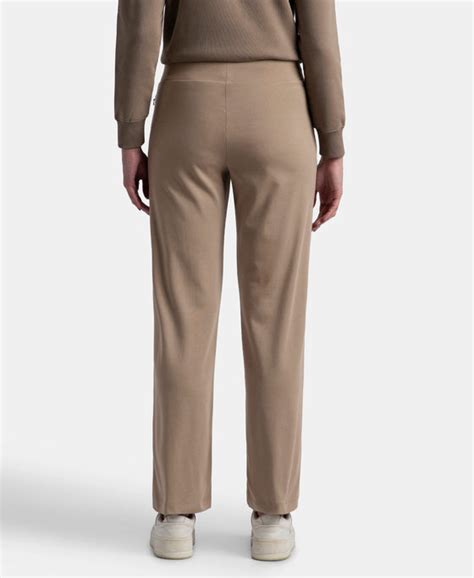 Buy Super Combed Cotton Rich Relaxed Fit Wide Leg Pants with Zipper ...