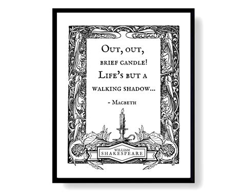 Shakespeare Art Printable Literary Poster, Macbeth Quote Print Digital ...