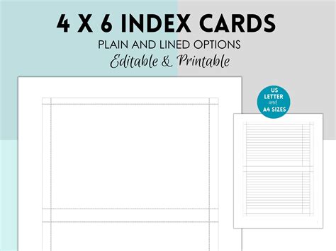 4x6 Note Card Template - prntbl.concejomunicipaldechinu.gov.co
