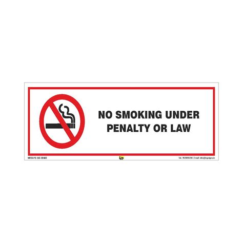 Mr. Safe - No Smoking Under Penalty Or law Sign Eco Vinyl Sticker (15 ...