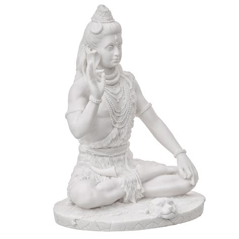 White Polyresin Blessing Lord Shiva Statue – eCraftIndia