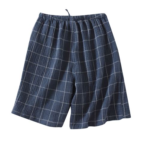 Xysaqa Men's Sleepwear Shorts Pajama Bottom Lounge Shorts Cotton-Crepe ...