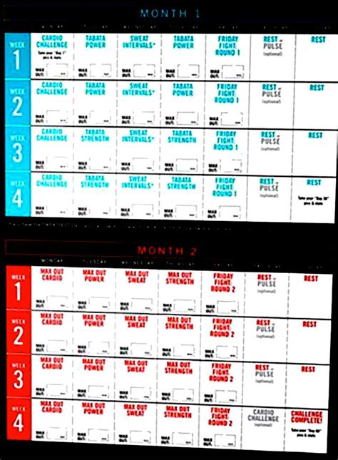 Insanity Max 30 Workout Schedule Pdf | EOUA Blog