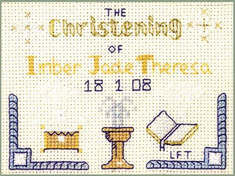 Buy Mini Christening sampler - complete cross stitch kit on 14 aida ...