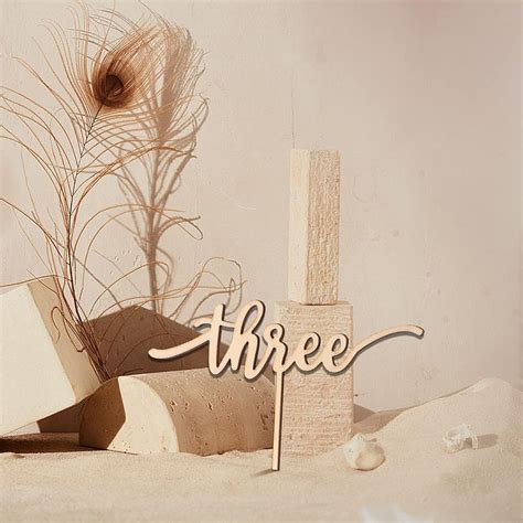 Buy Wood Cake Toppers Three Year Sign - Birthday Cake Topper ...