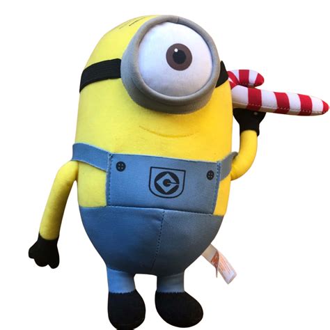 Despicable Me Minion One Eye Plush Holding Candy Cane-Christmas 11"(s)