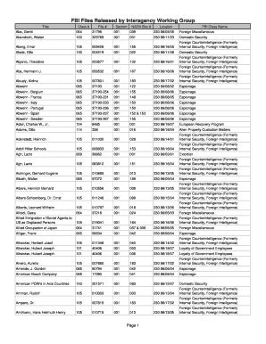 Fillable Online FBI Files Released by Interagency Working Group Fax ...