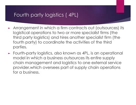LSCM 4th party logistics - Logistics and supply chain management - MG ...